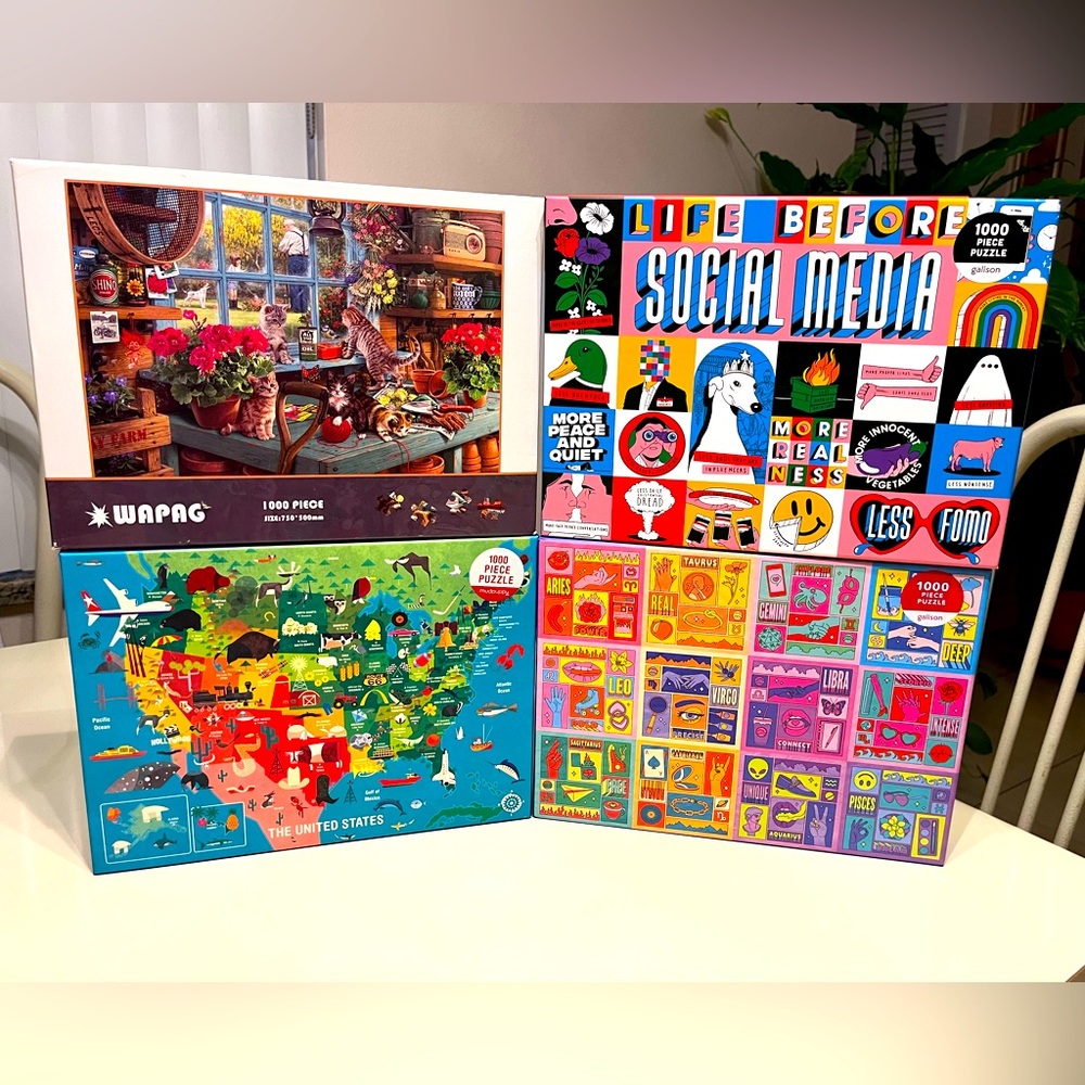 4 Jigsaw Puzzles - 1000 Pieces Each 🧩